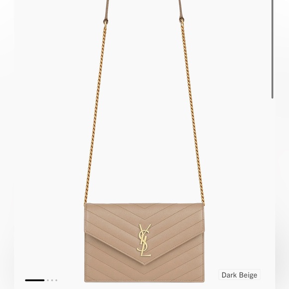 Saint Laurent Handbags - Saint Laurent Tan Chevron Crossbody Bag